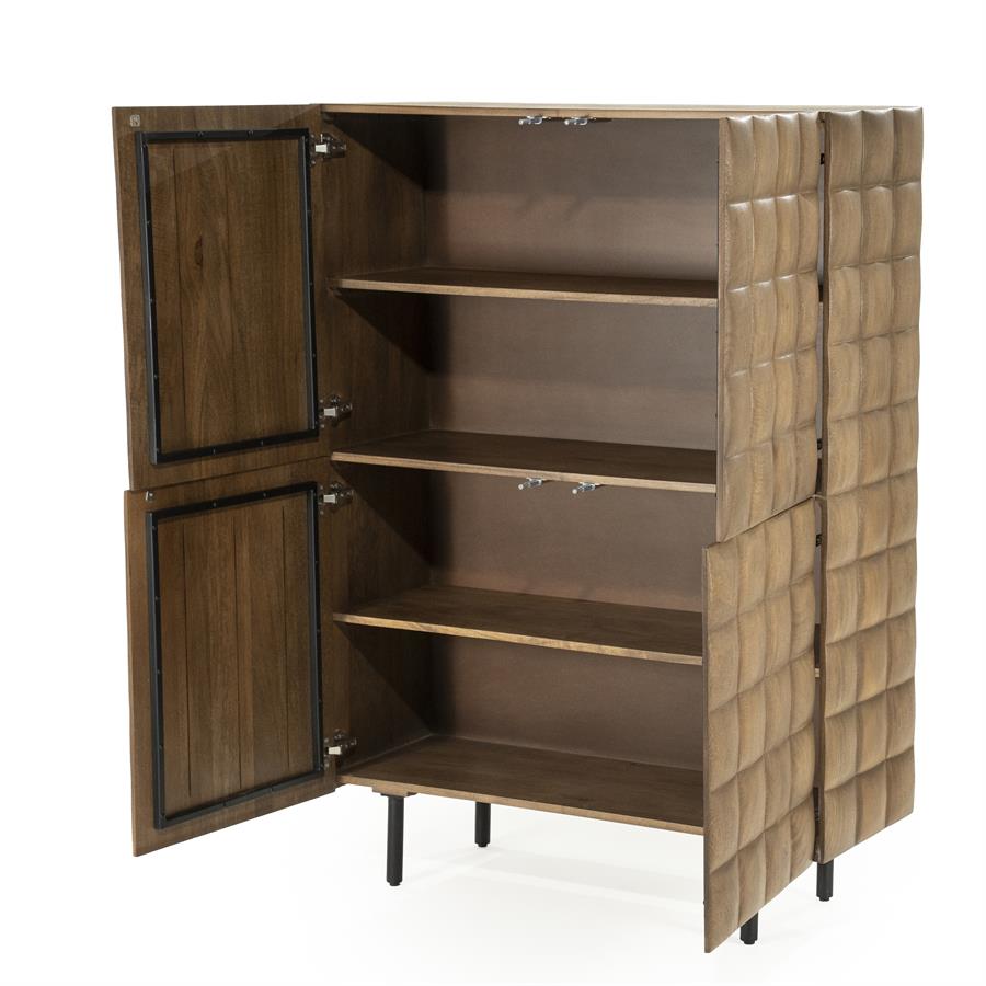Kast Felix naturel mangohout, detail van de functie
