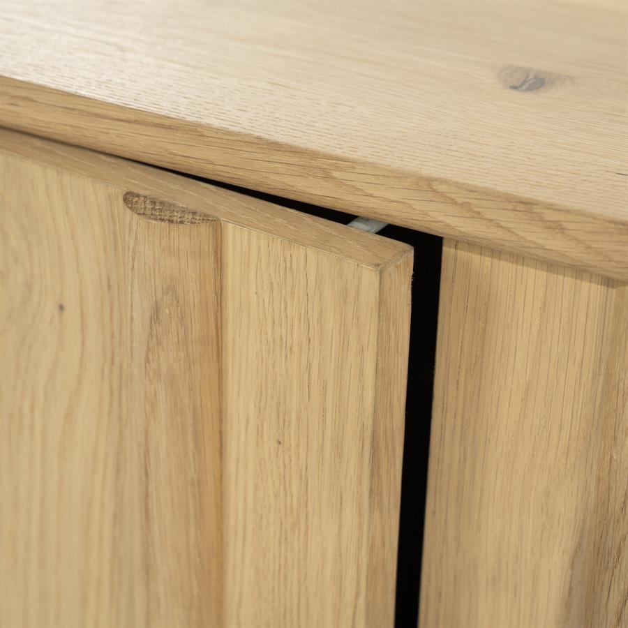 Tv-meubel Jake naturel eikenhout, detail van de functie