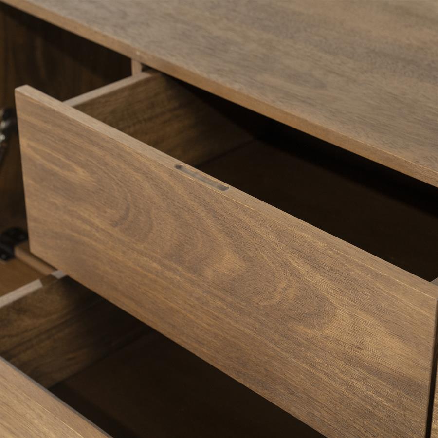 Tv-meubel King bruin mangohout & mango fineer, detail van de functie