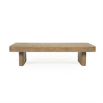 Salontafel Edward bruin mango hout & mango fineer, vooraanzicht op witte achtergrond