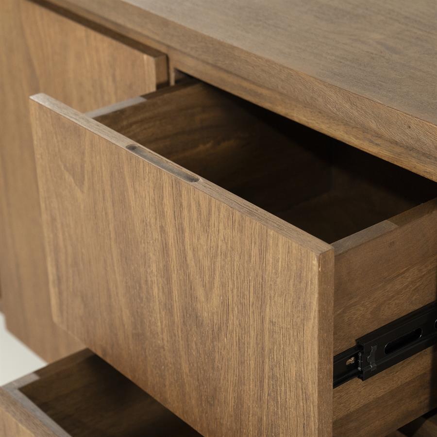 Tv-meubel Edward bruin mango hout & mango fineer, detail van de functie