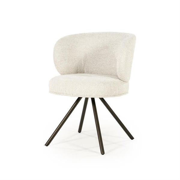 Eetkamerstoel Jayson | Beige Blythe | Brons Onderstel