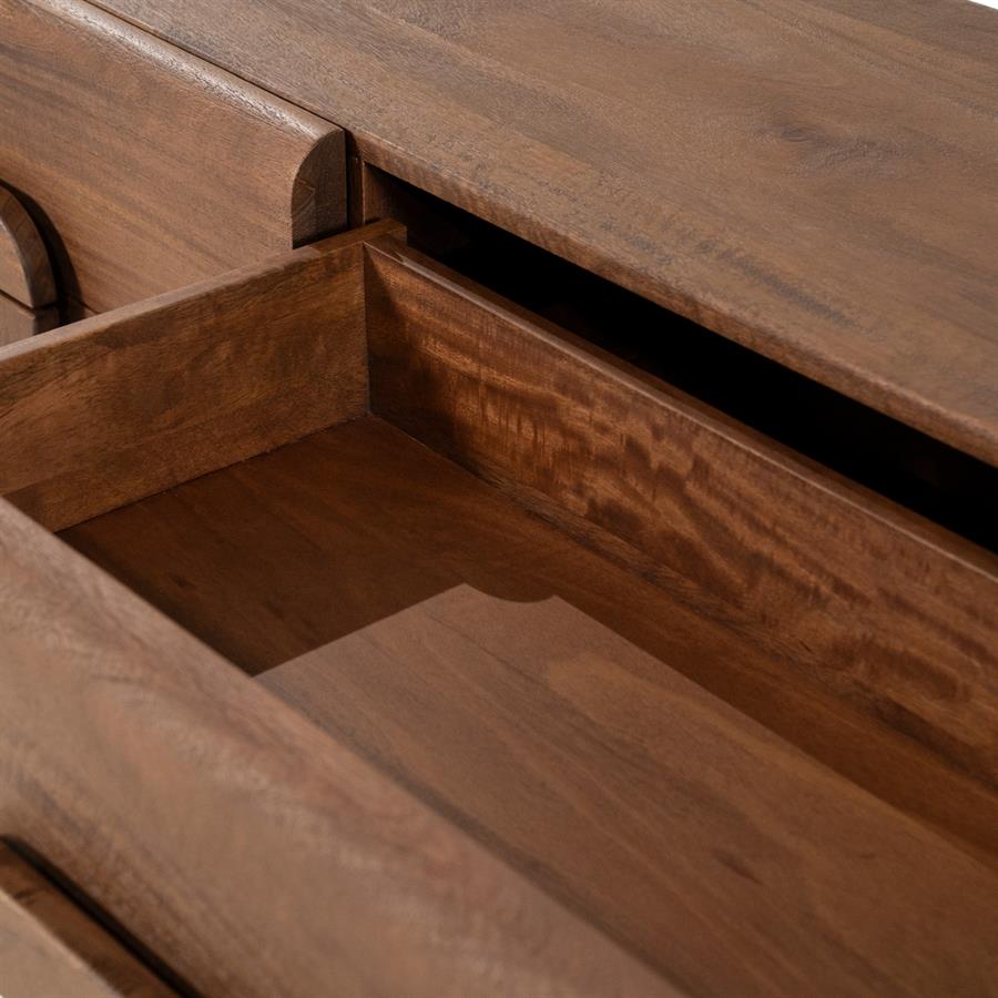 TV-meubel Murphy bruin mangohout, detail van de functie