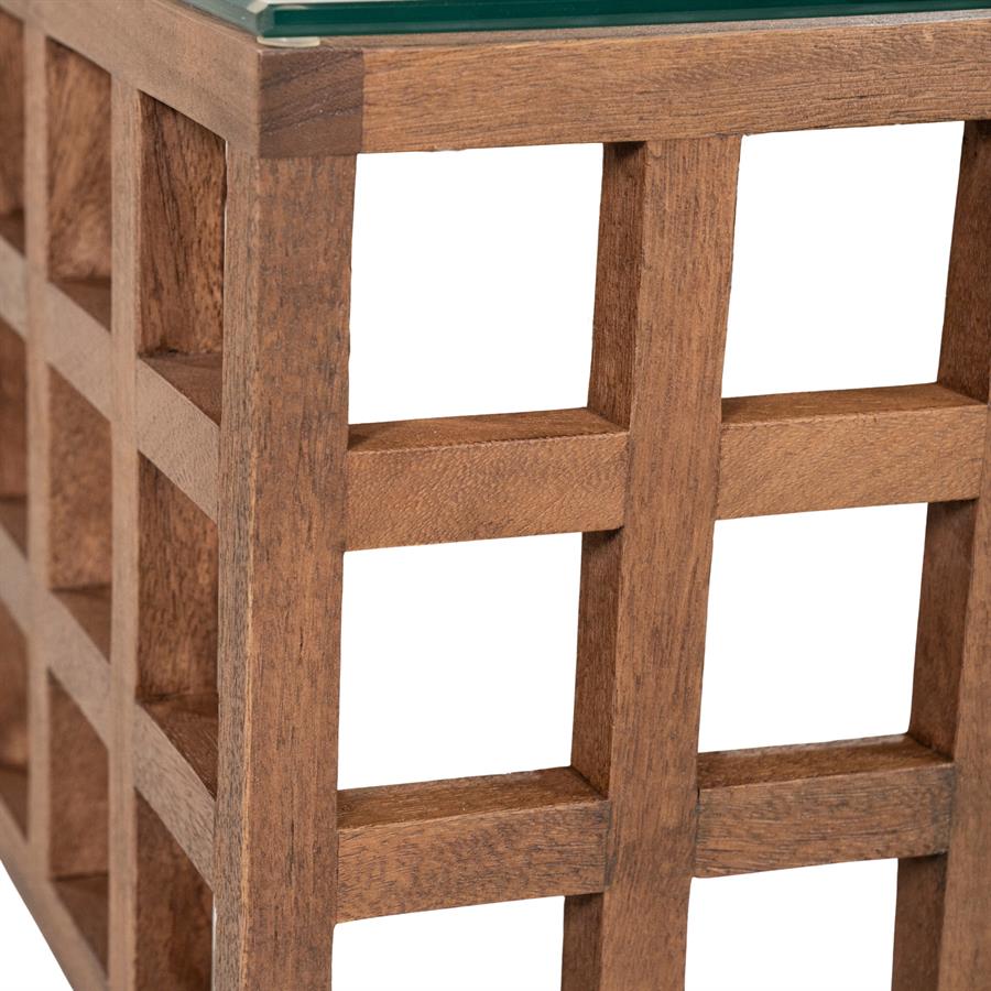 Heras | Bruin Mango hout & glas