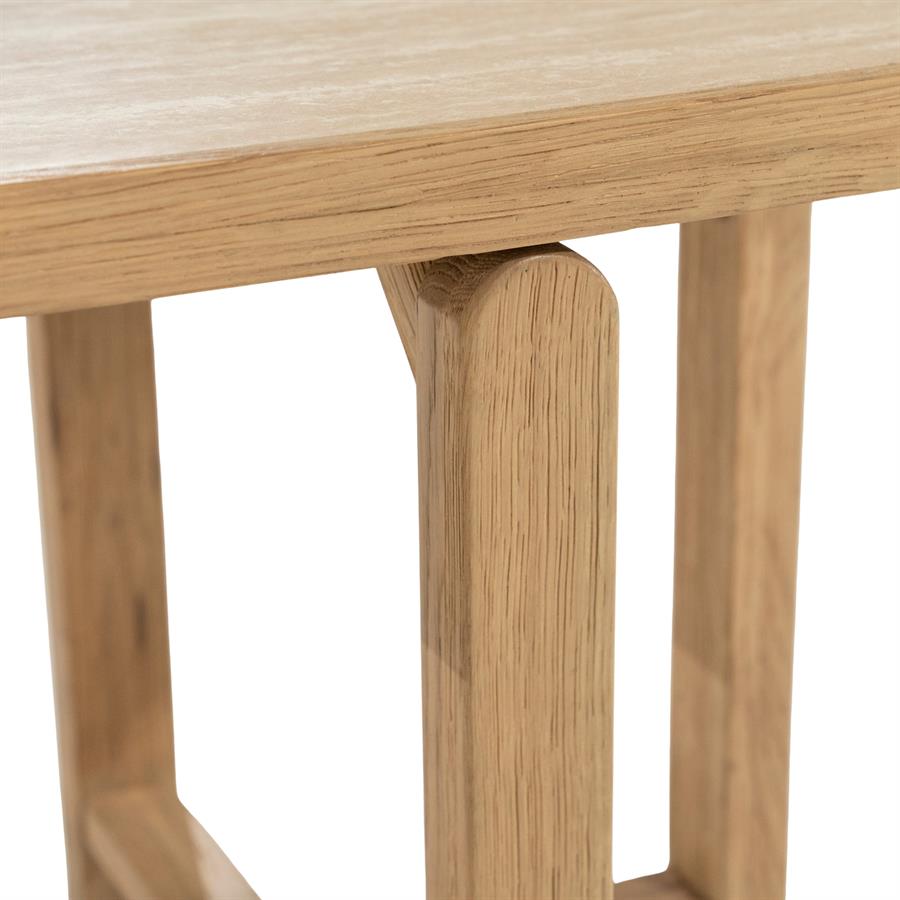 Bijzettafel Vidar | Naturel Eikenhout & Travertin