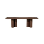 Eettafel Logan bruin mdf 240 x 110 cm, vooraanzicht op witte achtergrond
