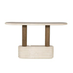 Sidetable Kyan beige beton, vooraanzicht op witte achtergrond