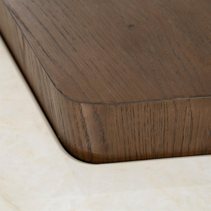 Salontafel Romee bruin eiken fineer, detail van het materiaal