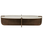Salontafel Filou bruin eiken fineer 130 cm, vooraanzicht op witte achtergrond