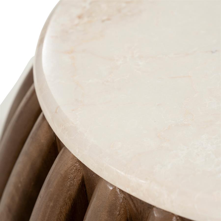 Bijzettafel Memphis naturel mangohout, detail van het materiaal