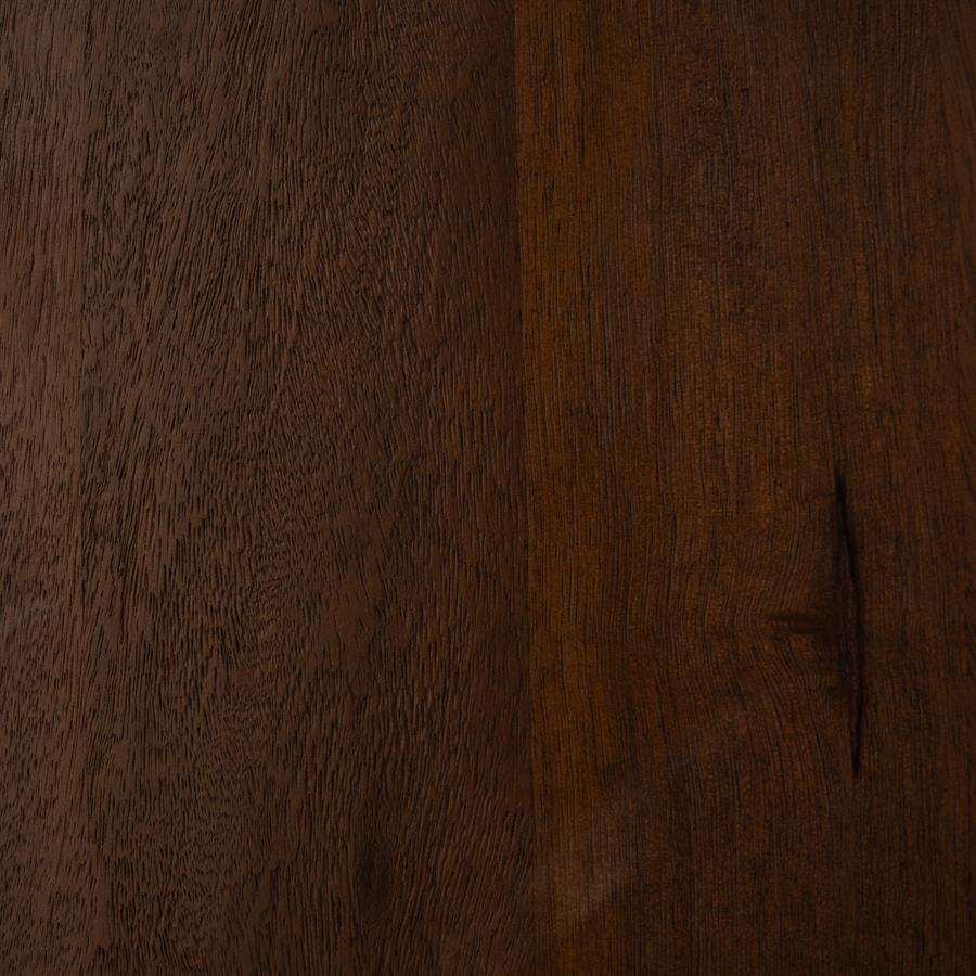 Boekenkast Odin bruin mangohout, detail van het materiaal