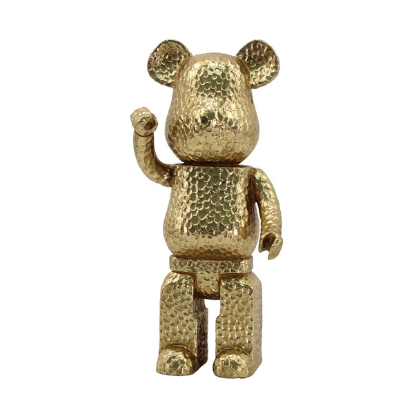 Weave Bear goud, vooraanzicht op witte achtergrond