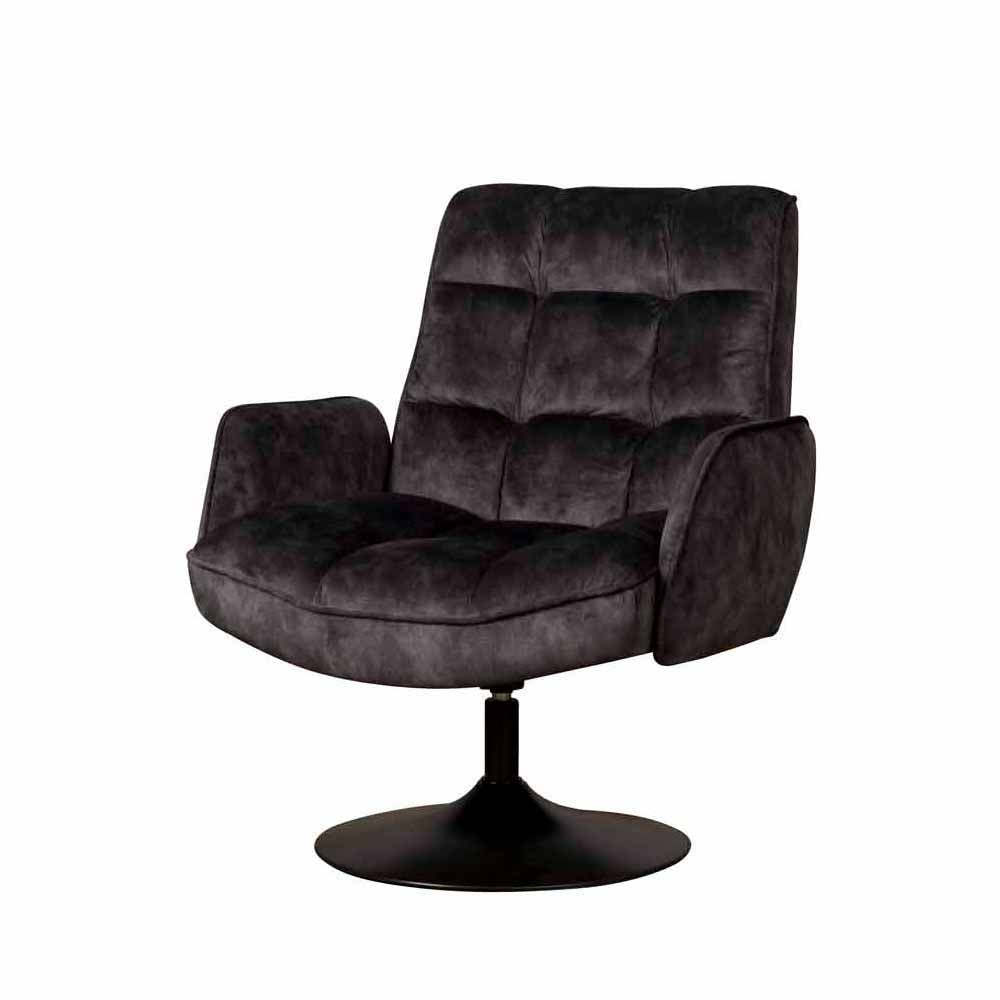 Draaibare Fauteuil Tropea | Velvet Donkergrijs