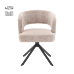 Eetkamerstoel Mura | Beige Stof โ Vooraanzicht - witfoto
