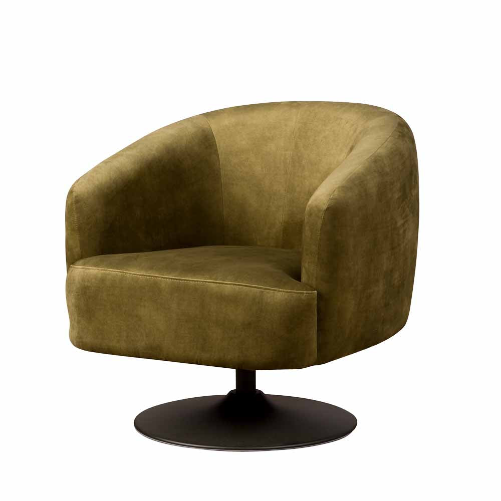 draaibare fauteuil Barge velvet groen velours groen