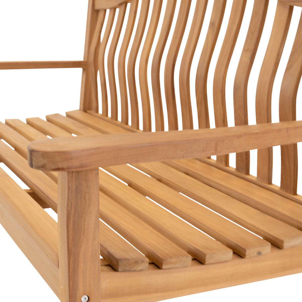 Tuinbank Ergo teak, detail van het materiaal