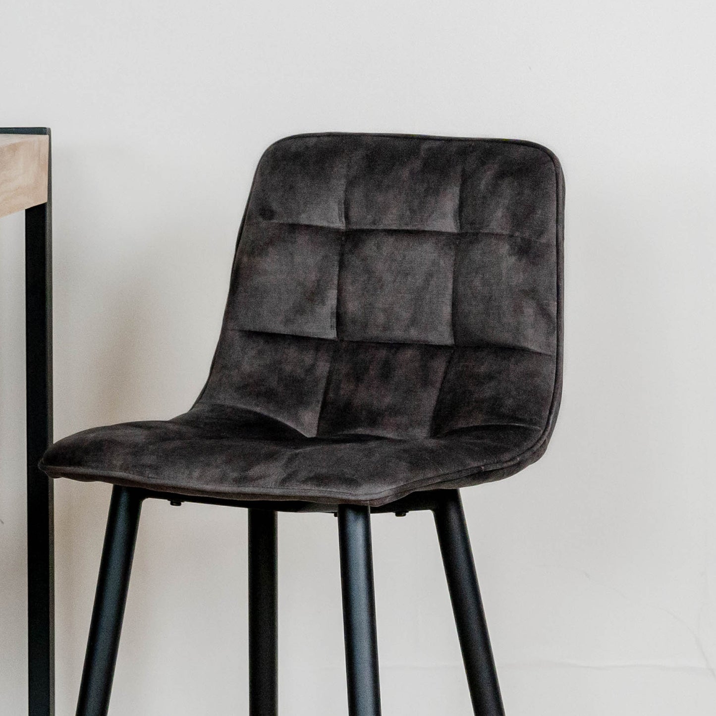 Barkruk Jelt | Horecahoogte | Velours Antraciet