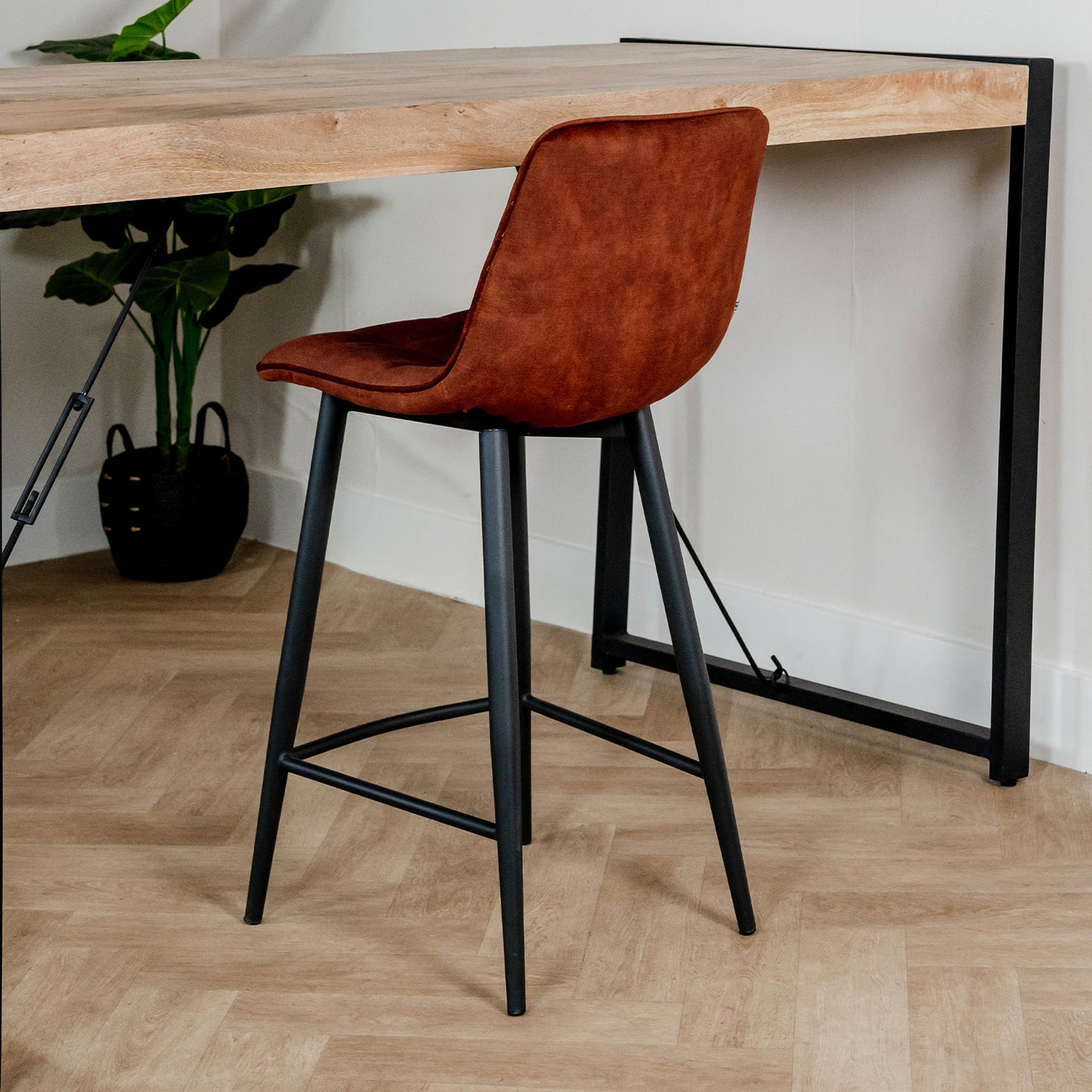 Barkruk Jelt | Kookeiland of Bartafel | Velours Rust