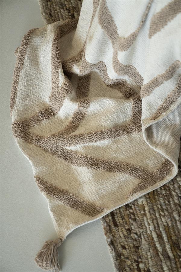 Deken (naamproduct) | Taupe 95% katoen 5% polyester