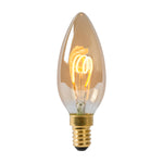 Lichtbron C35 | LED Dimbaar | Filament Bol Ø3,5 | Amberkleurig Glas