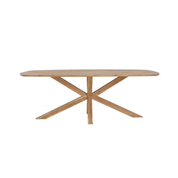 Eettafel Crotone | Naturel Acaciahout — Vooraanzicht - witfoto