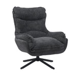 Fauteuil Vera donker grijs polyester, vooraanzicht op witte achtergrond