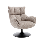 Fauteuil Force beige/bruin, schuin vooraanzicht op witte achtergrond