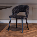 Eetkamerstoel Savoy | Zwart Chenille