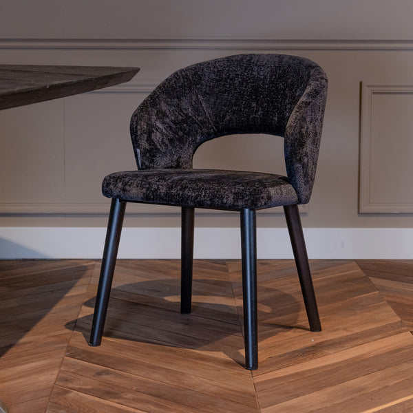 Eetkamerstoel Savoy | Zwart Chenille
