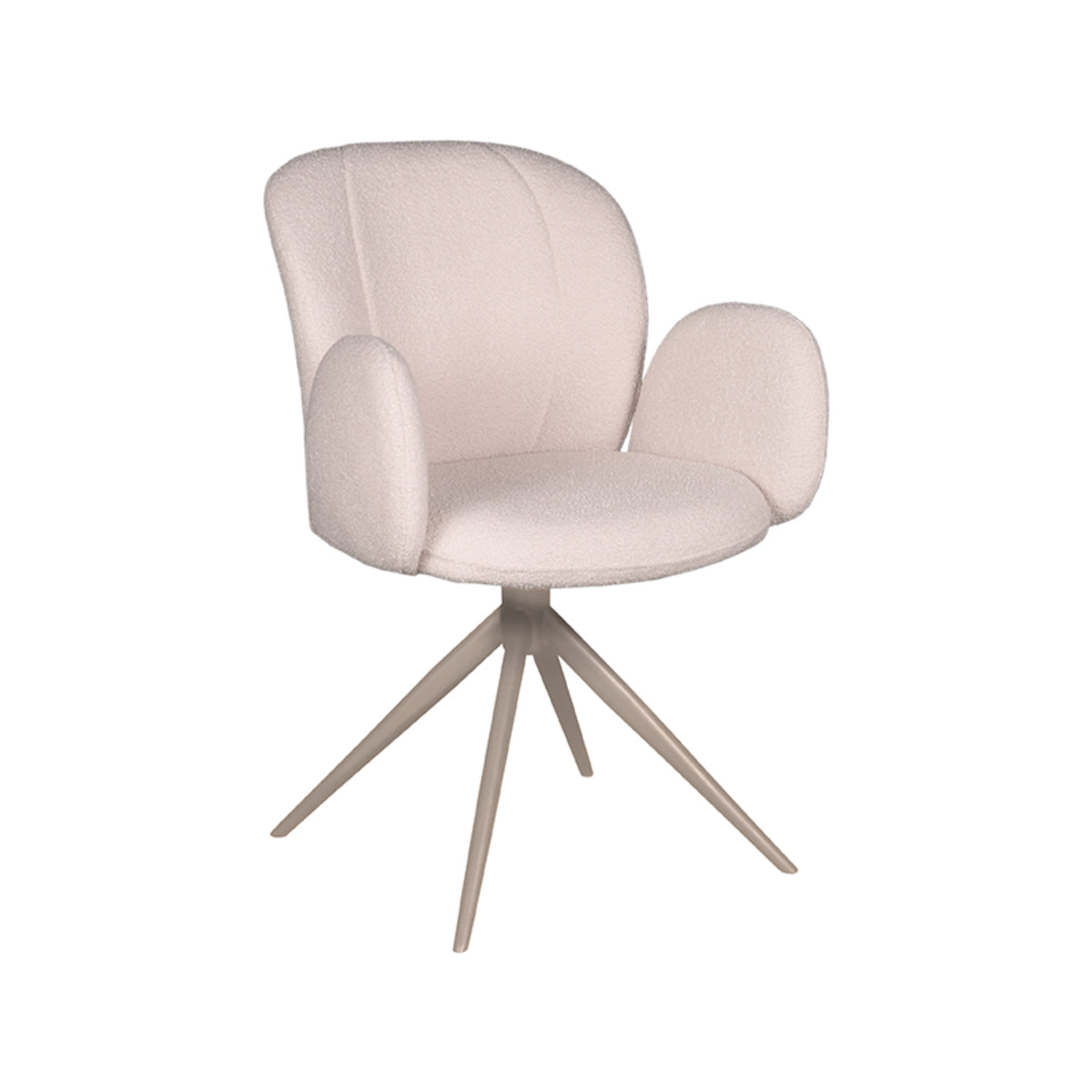 Eetkamerstoel Kimball | Naturel Bouclé | Taupe Onderstel