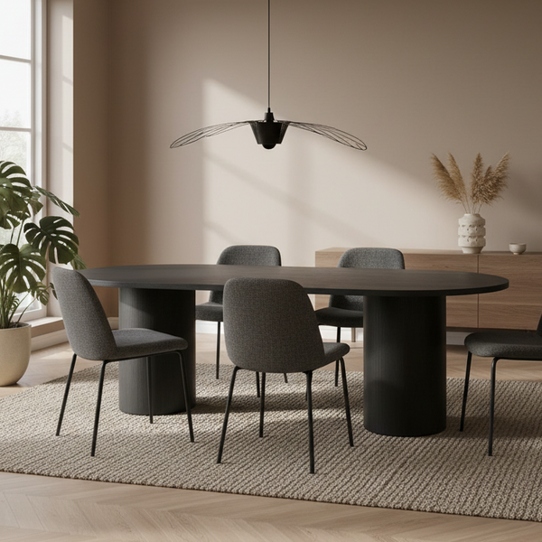 Eettafel Oliva | Ovaal | Zwart Eikenhout