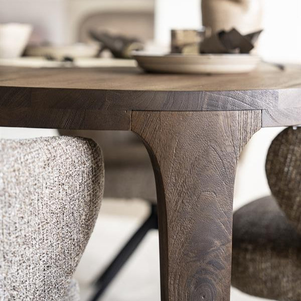Eettafel Taylor bruin mangohout, detail van het materiaal