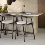 Barkruk Rayven | Donkerbruin Essenhout | Laag