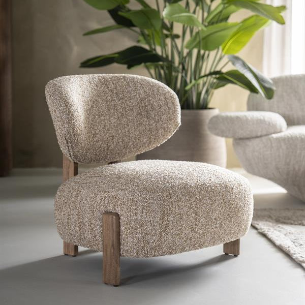 Fauteuil Reza | Taupe Stof | Bruine Poot