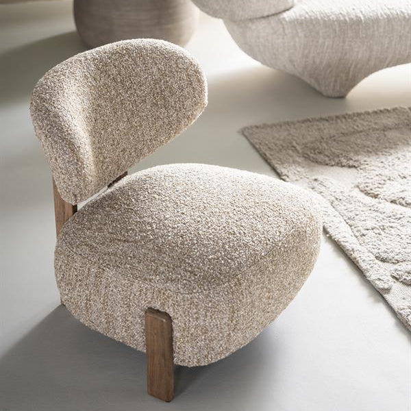 Fauteuil Reza | Beige Stof | Bruine Poot