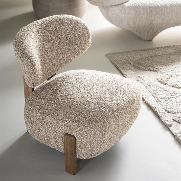Fauteuil Reza | Taupe Stof | Bruine Poot