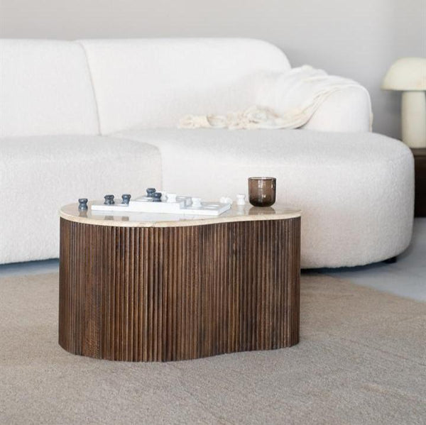 Salontafel Mari | Bruin Travertin | Klein