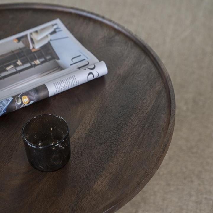 Salontafel Ron | Bruin Mangohout | Rond