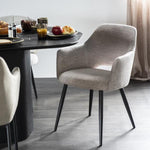 Eetkamerstoel Esmee | Beige Polyester | Met Armleuning