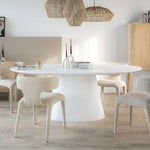 Eettafel Elin | Wit Magnesium Oxide | Ovaal