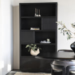 Kast Helsinki | Zwart Eikenhout | 4 Vakken | Hoog