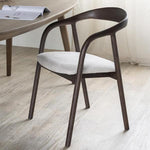 Eetkamerstoel Rayven | Donker Bruin Essenhout | Met Armleuning