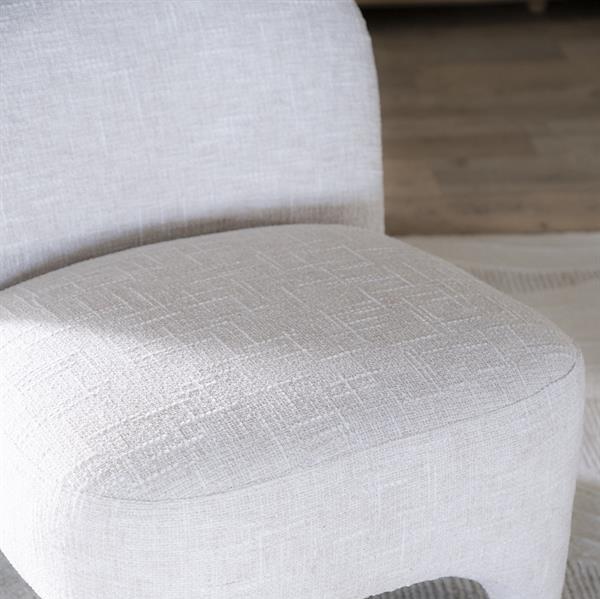 Fauteuil Owen beige stof, detail van het materiaal