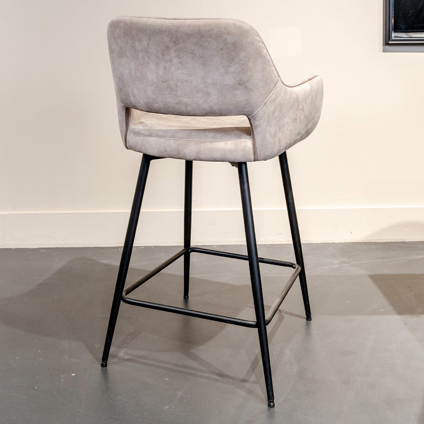 Barkruk Fallon | Horecahoogte | Beige Velvet