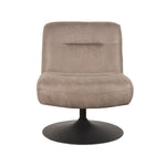 Fauteuil Eli taupe microvezel, vooraanzicht op witte achtergrond