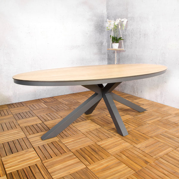Tuintafel Brescia | Ovaal | Zwart Hout