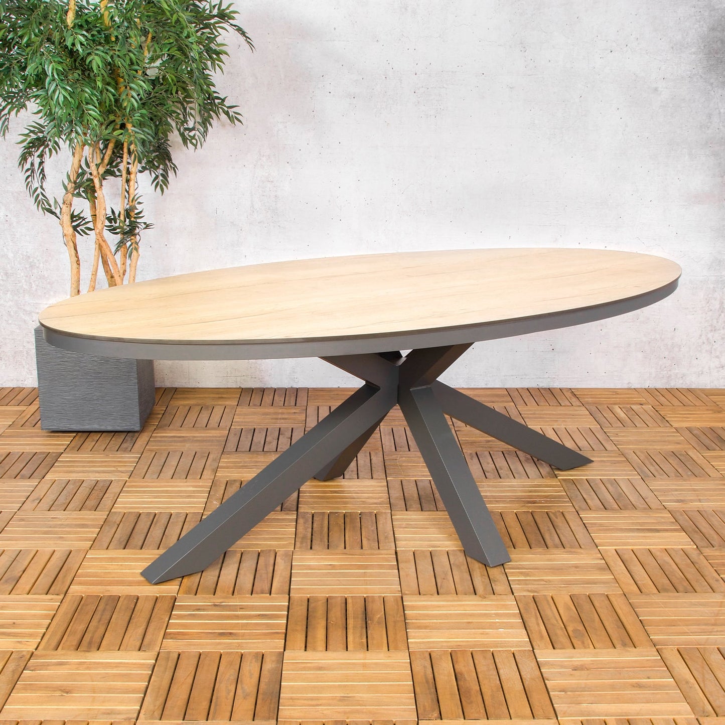 Tuintafel Brescia | Ovaal | Zwart Hout