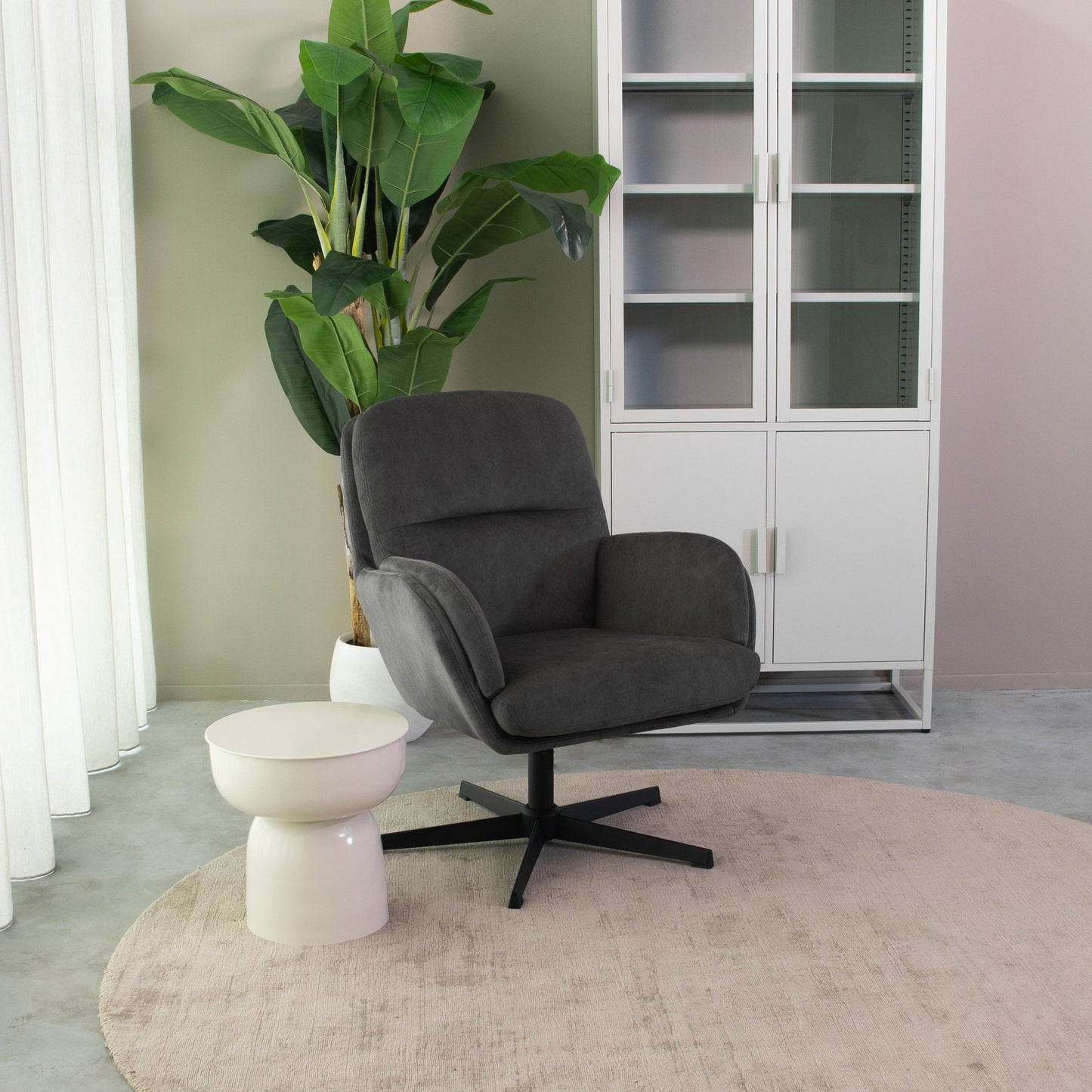 Draaifauteuil Moss | Antraciet Cosmo