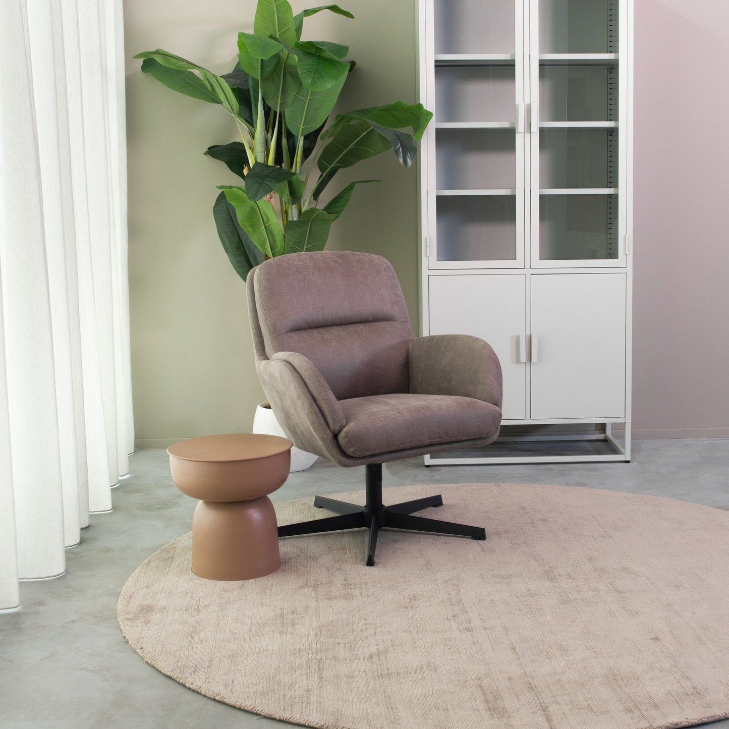 Draaifauteuil Moss | Taupe Micro Suède