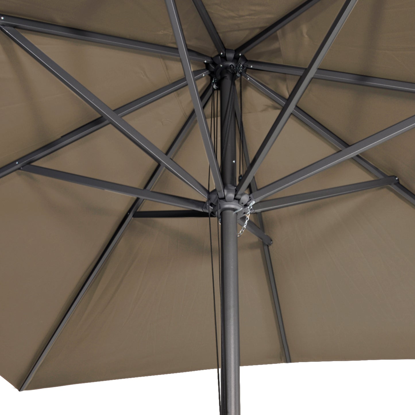Stokparasol Virgo | 3 x 3 Meter | Vierkant | Taupe